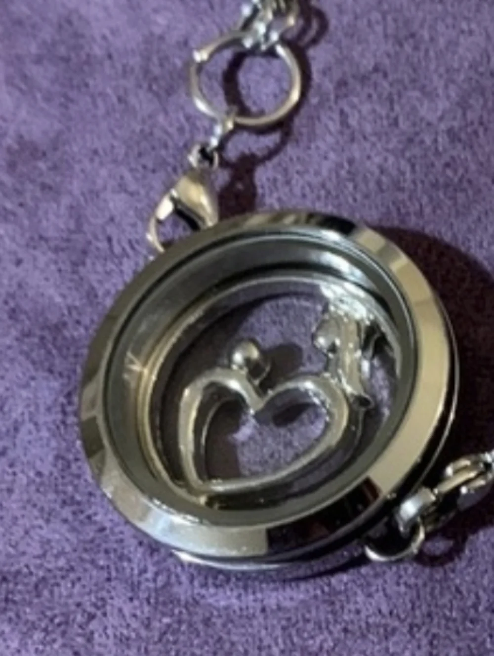 Mother & Baby Circular Floating Locket Charm